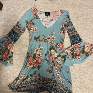 Blue floral dress